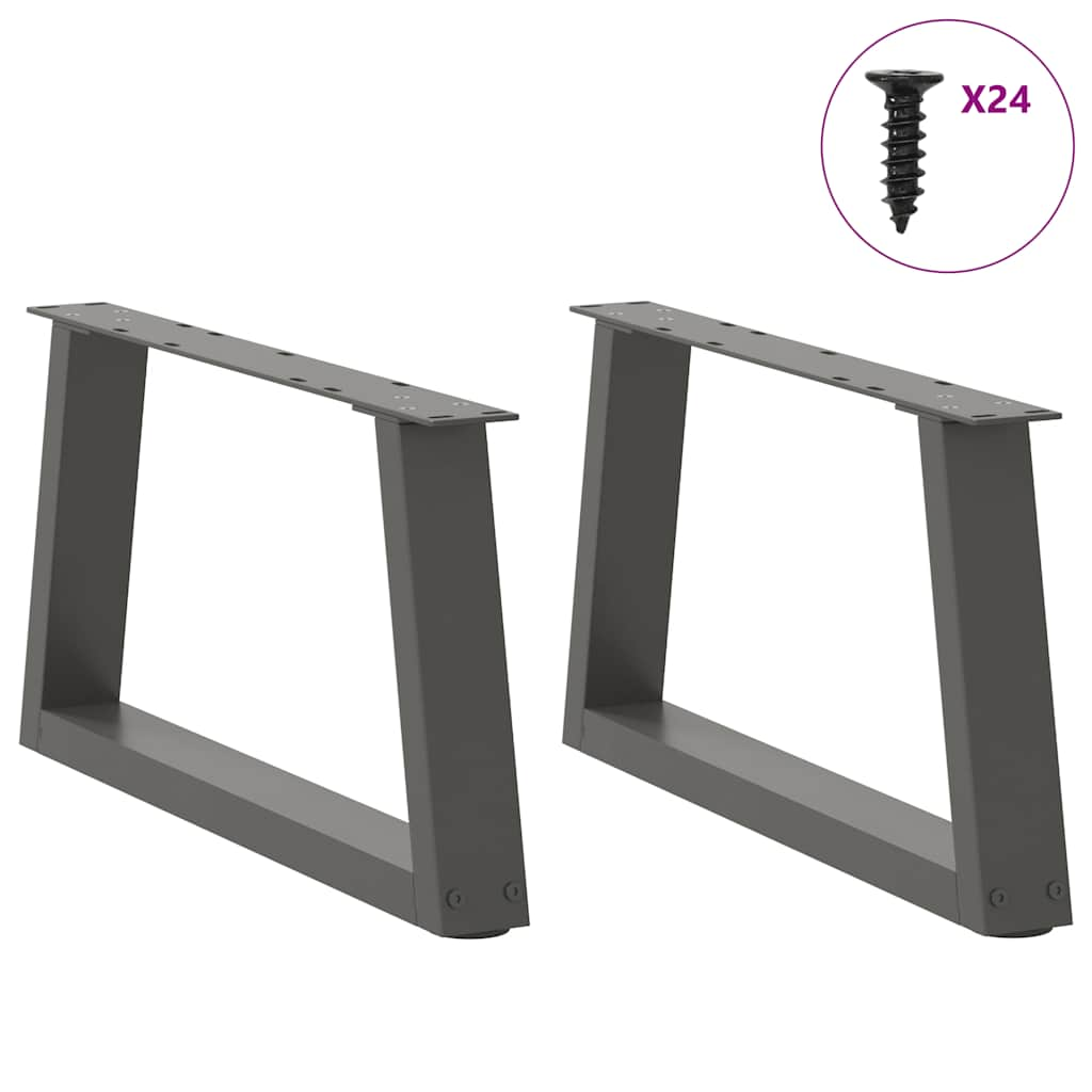 Pieds de table à manger forme V 2 pcs anthracite 70x(30-31,3)cm Pieds de table vidaXL