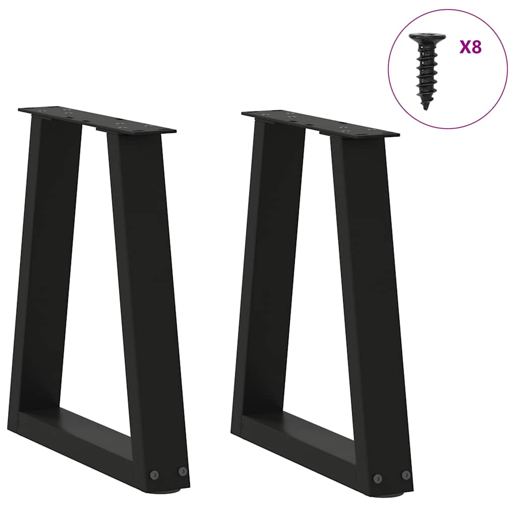 Pieds de table à manger en forme de V 2 pcs noir 28x(42-43,3)cm Pieds de table vidaXL