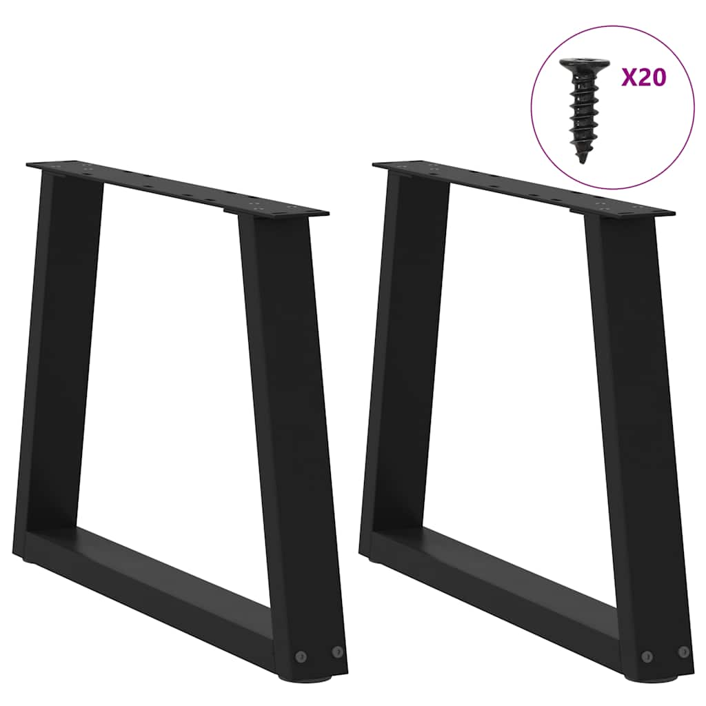 Pieds de table à manger forme V 2 pcs noir 50x(42-43,3)cm acier Pieds de table vidaXL