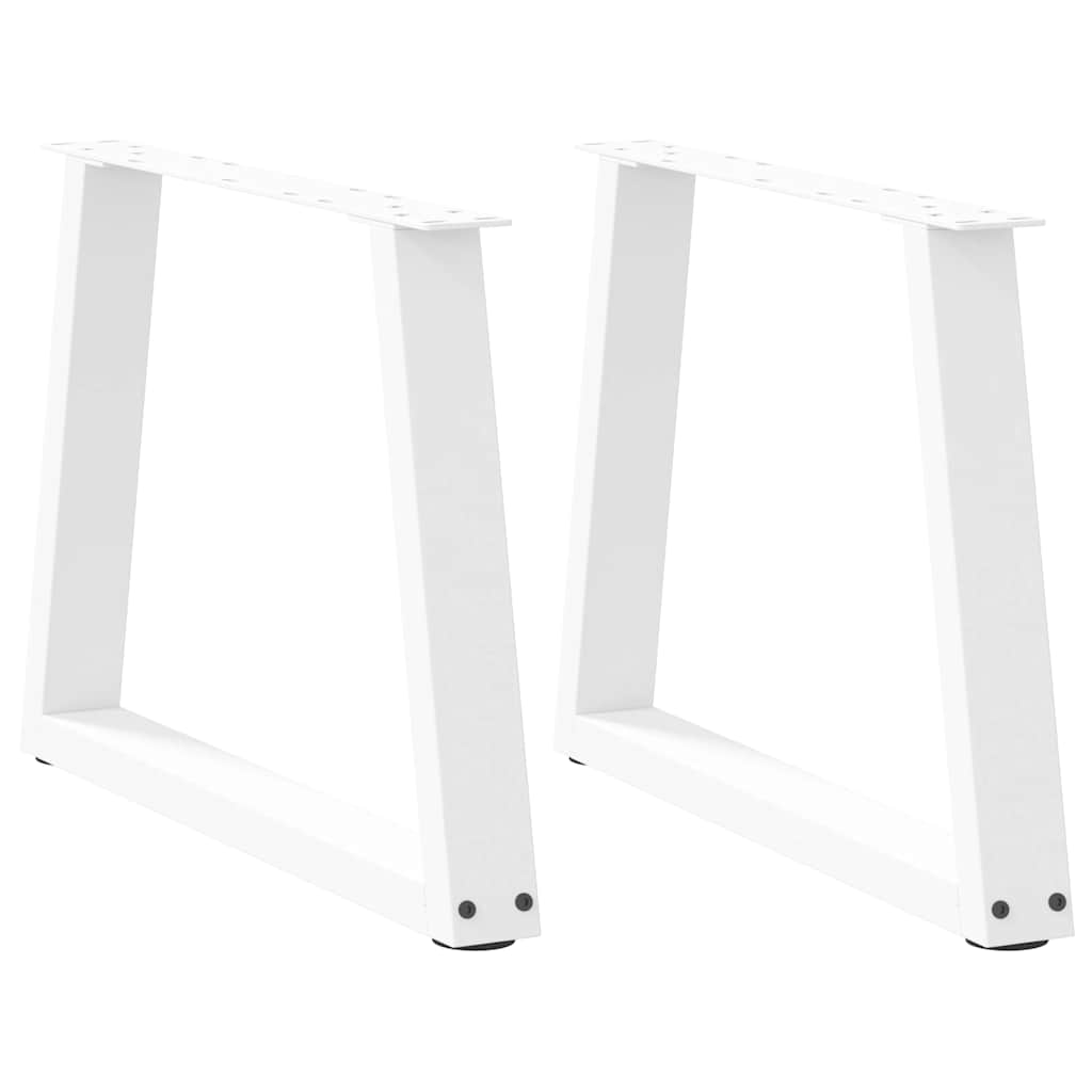 Pieds de table à manger forme V 2pcs blanc 50x(42-43,3)cm acier Pieds de table vidaXL