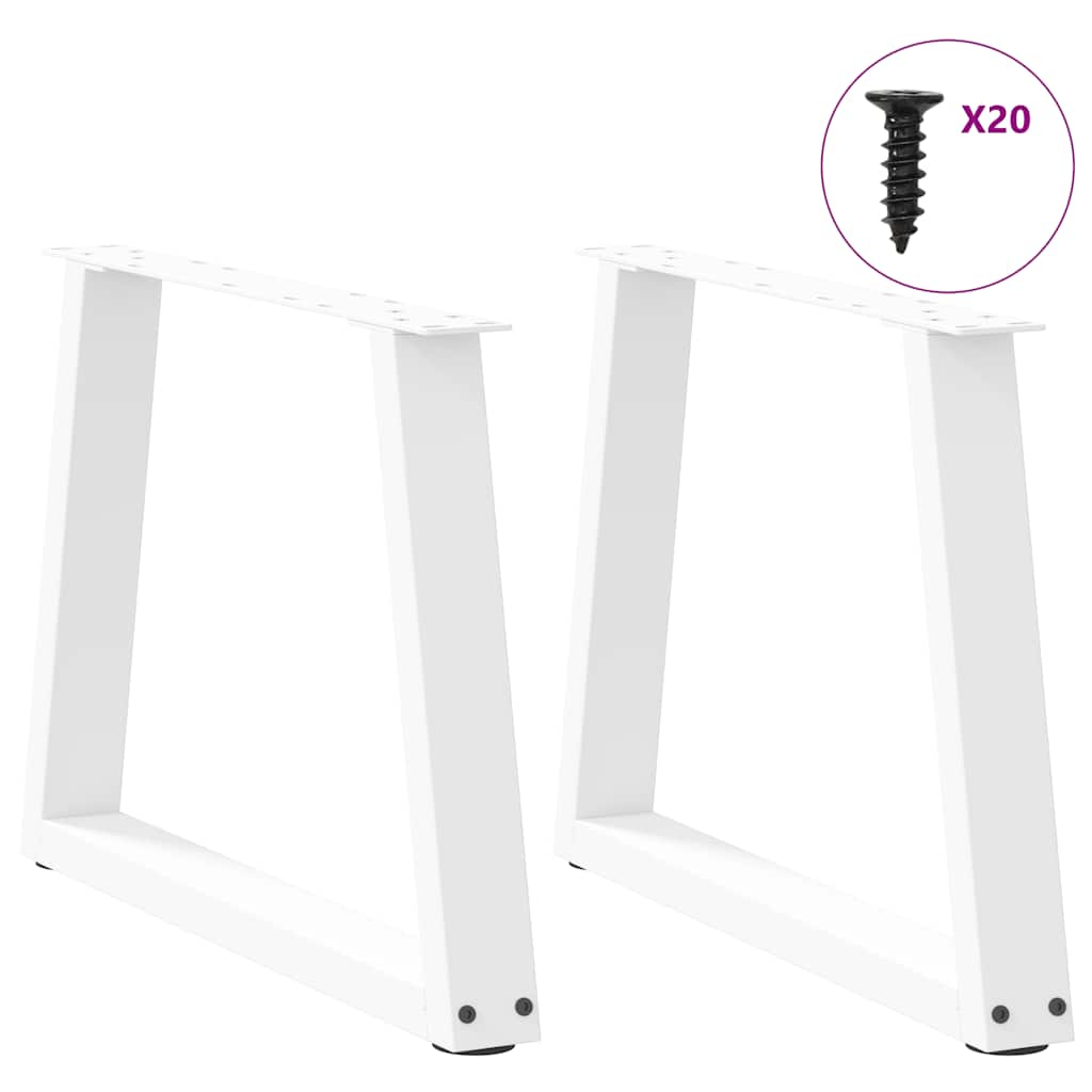 Pieds de table à manger forme V 2pcs blanc 50x(42-43,3)cm acier Pieds de table vidaXL