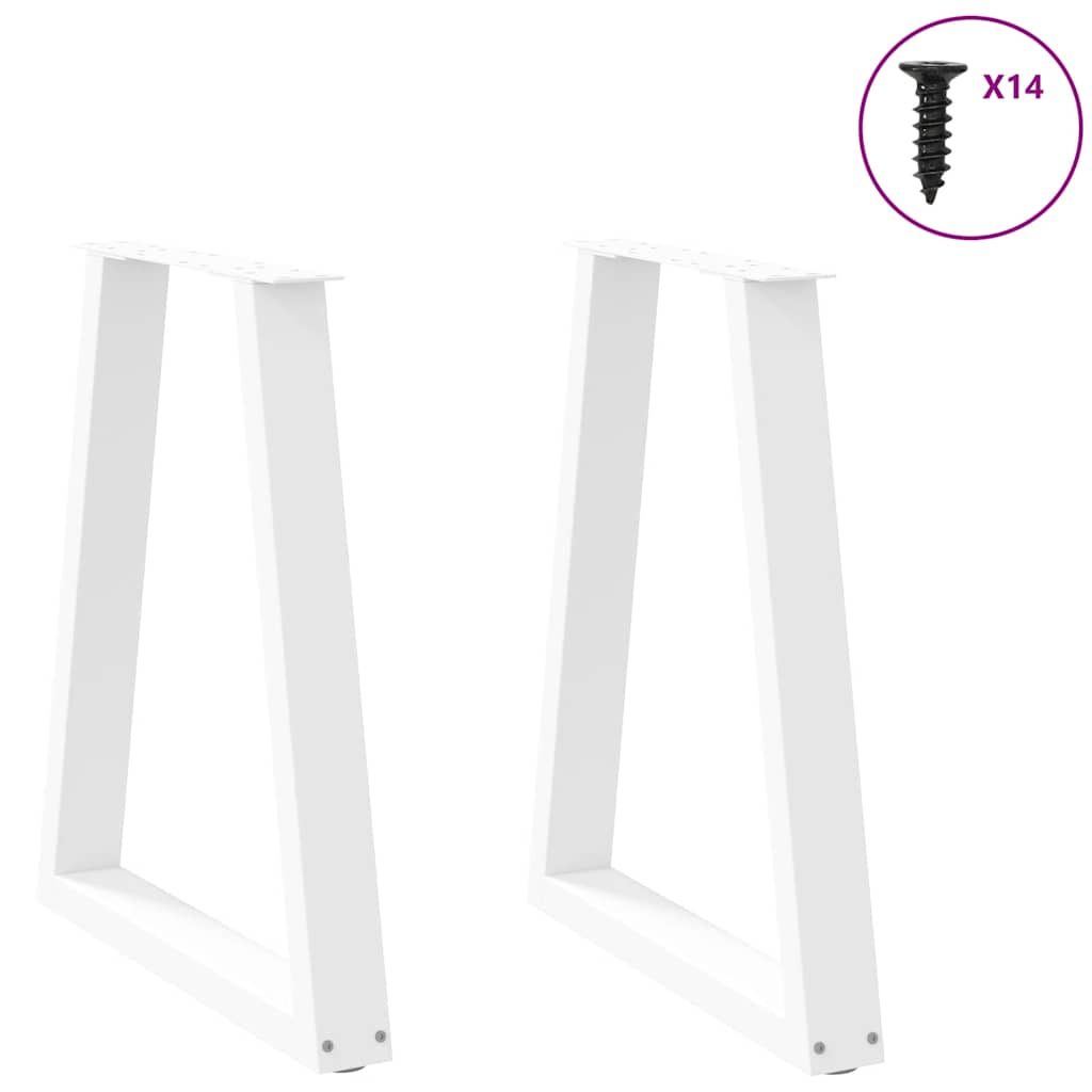 Pieds de table basse forme de V 2 pcs blanc 50x(72-73) cm acier Pieds de table vidaXL   