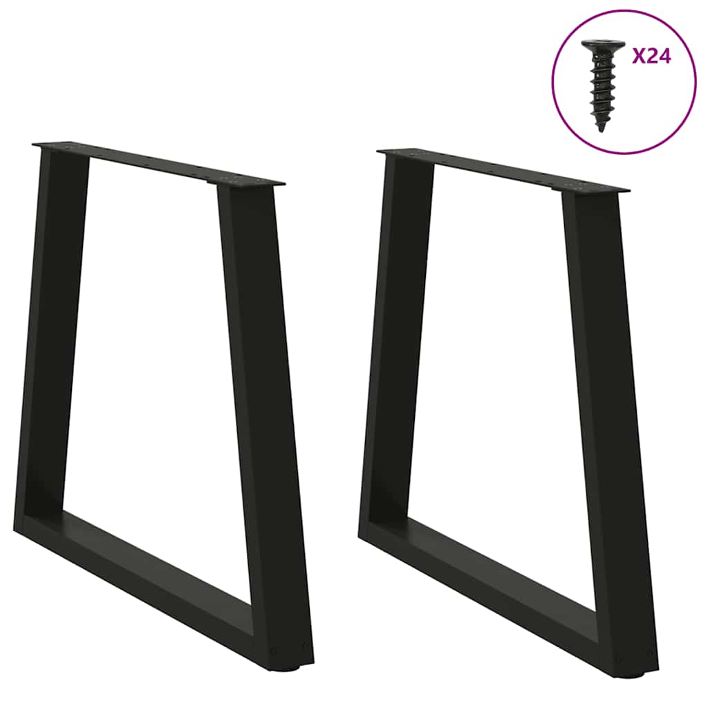 Pieds de table à manger forme V 2 pcs noir 70x(72-73,3)cm acier Pieds de table vidaXL