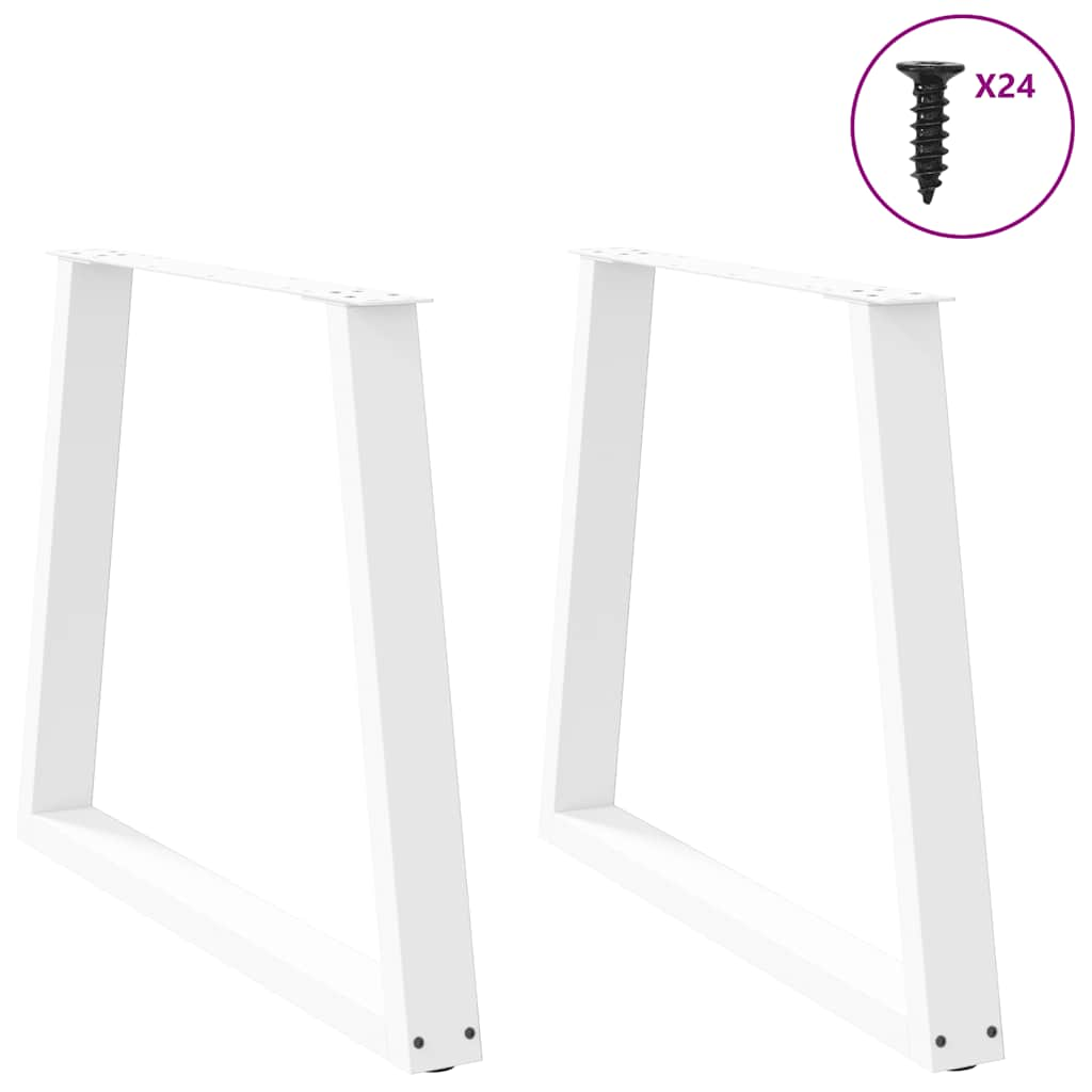 Pieds de table à manger forme V 2pcs blanc 70x(72-73,3)cm acier Pieds de table vidaXL