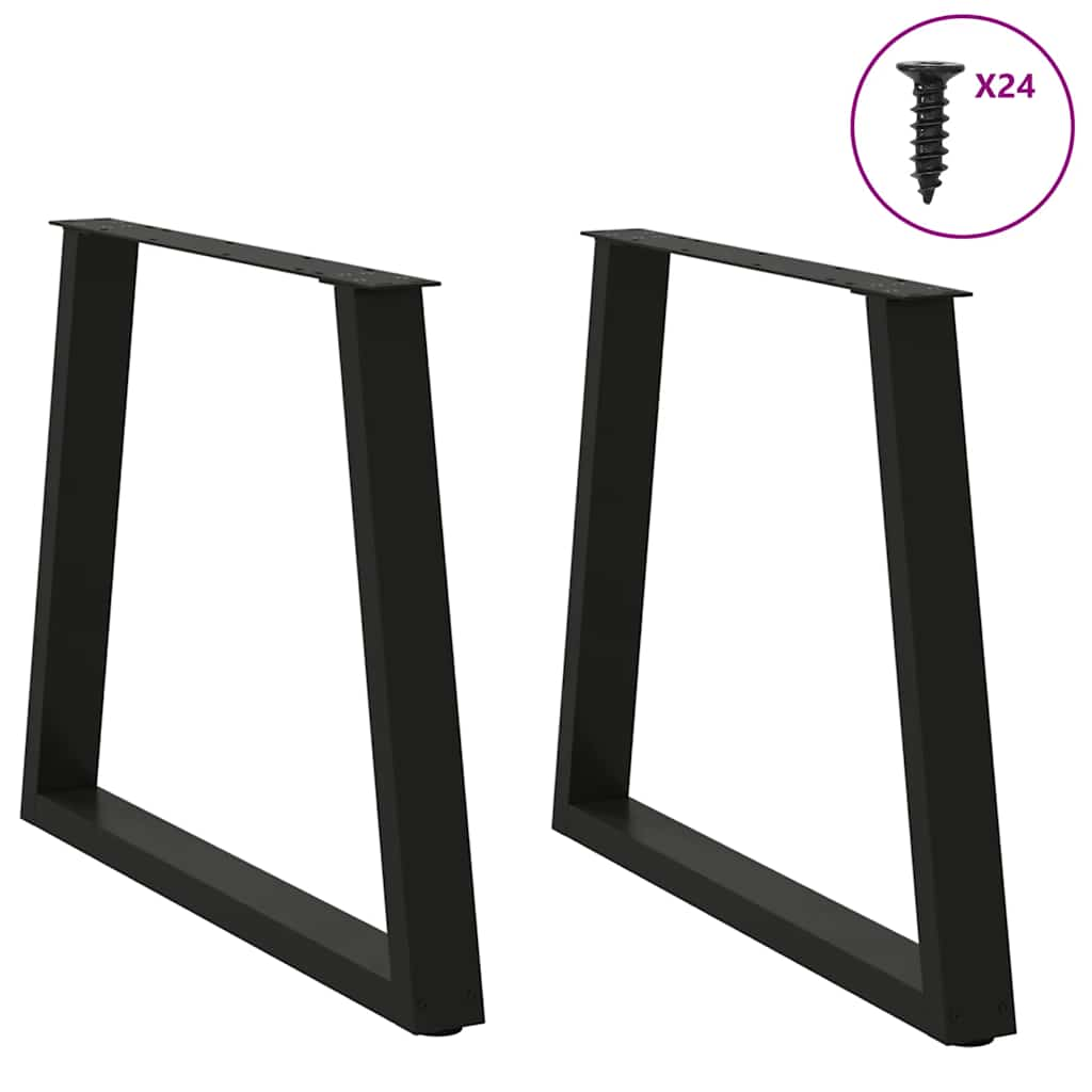 Pieds de table à manger forme de V 2 pcs noir 80x(72-73,3) cm Pieds de table vidaXL