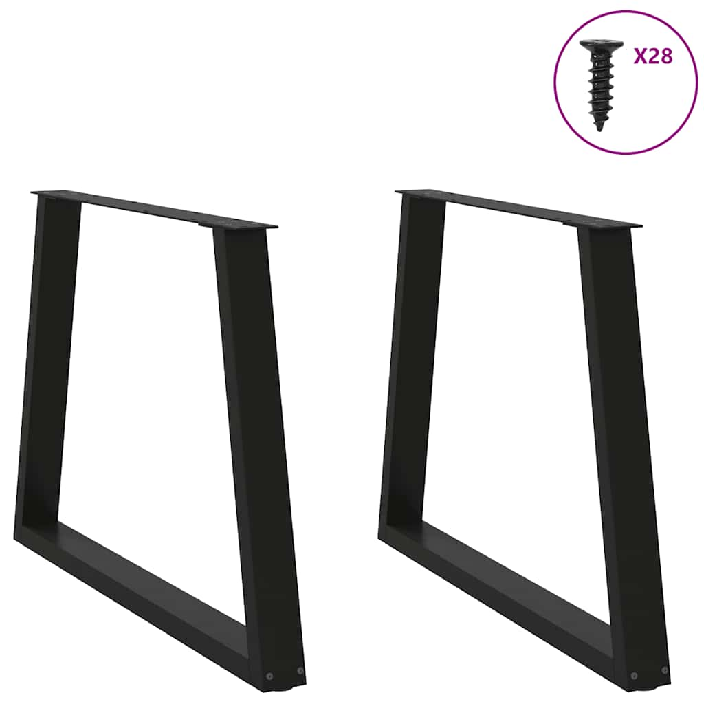 Pieds de table à manger forme de V 2 pcs noir 90x(72-73,3) cm Pieds de table vidaXL