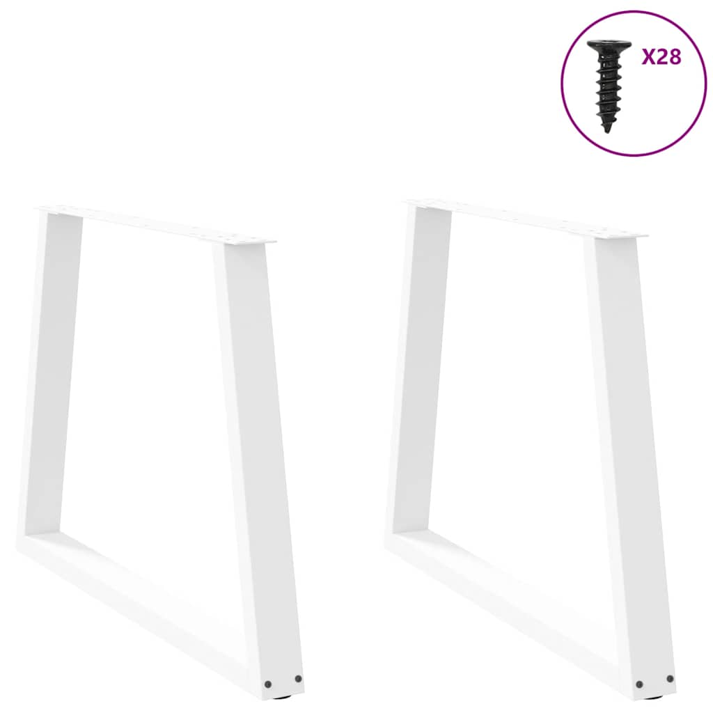 Pieds de table à manger forme de V 2 pcs blanc 100x(72-73,3) cm Pieds de table vidaXL