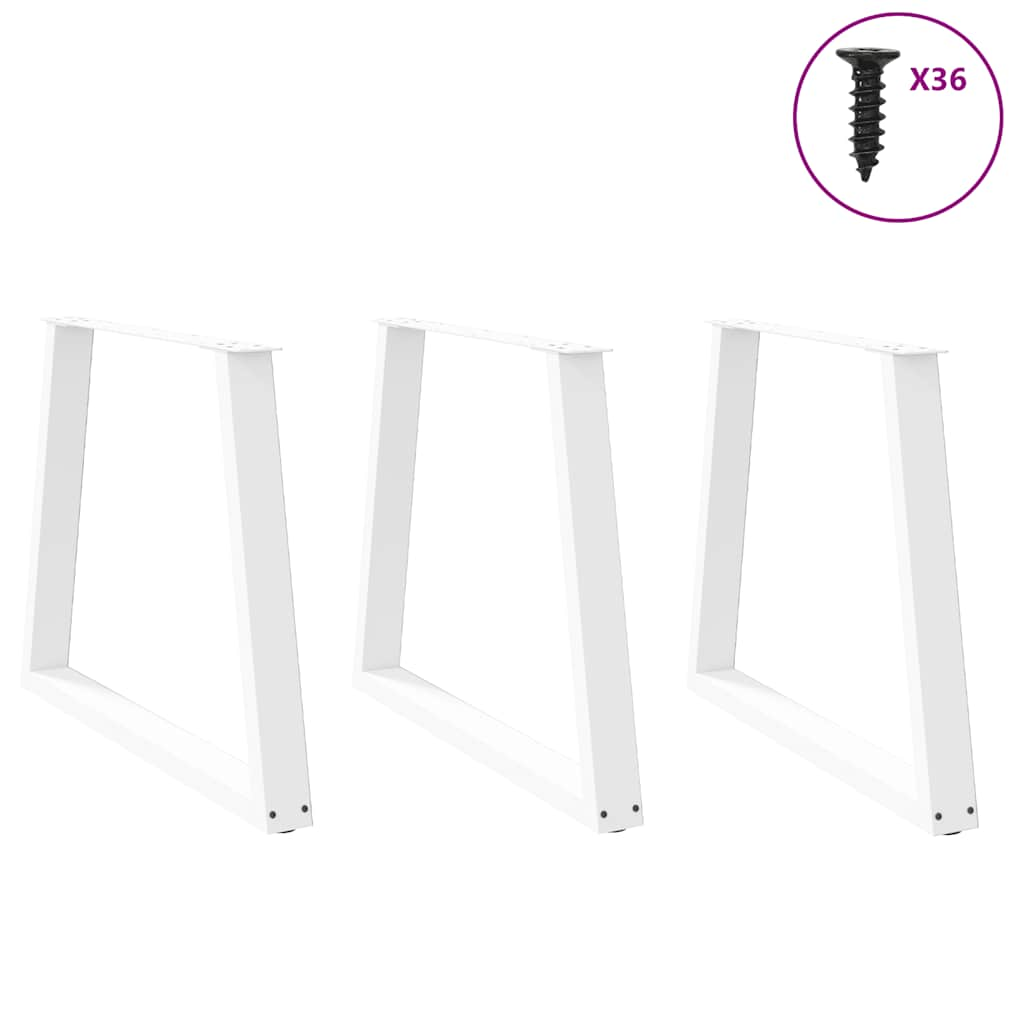 Pieds de table à manger forme de V 3 pcs blanc 70x(72-73,3) cm Pieds de table vidaXL