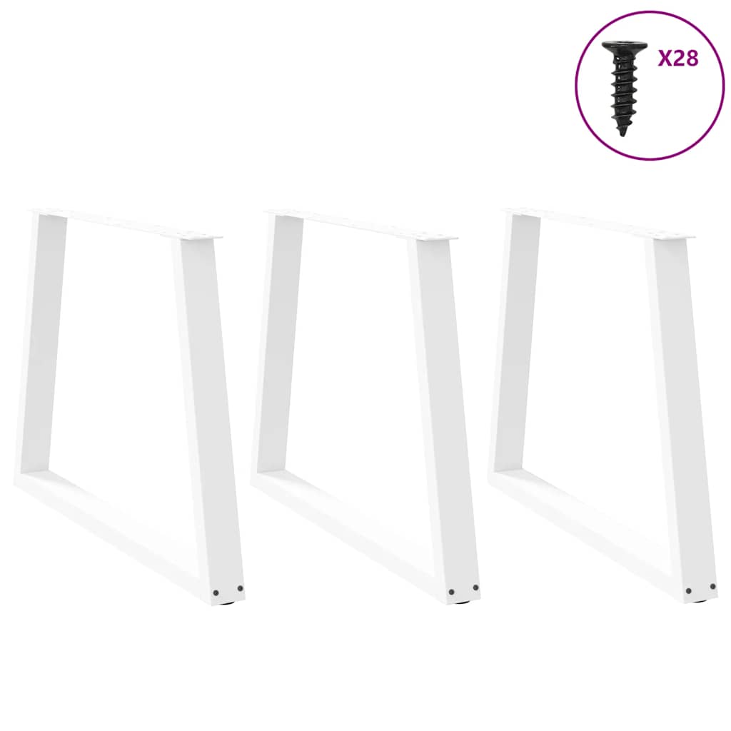 Pieds de table à manger forme de V 3 pcs blanc 90x(72-73,3) cm Pieds de table vidaXL