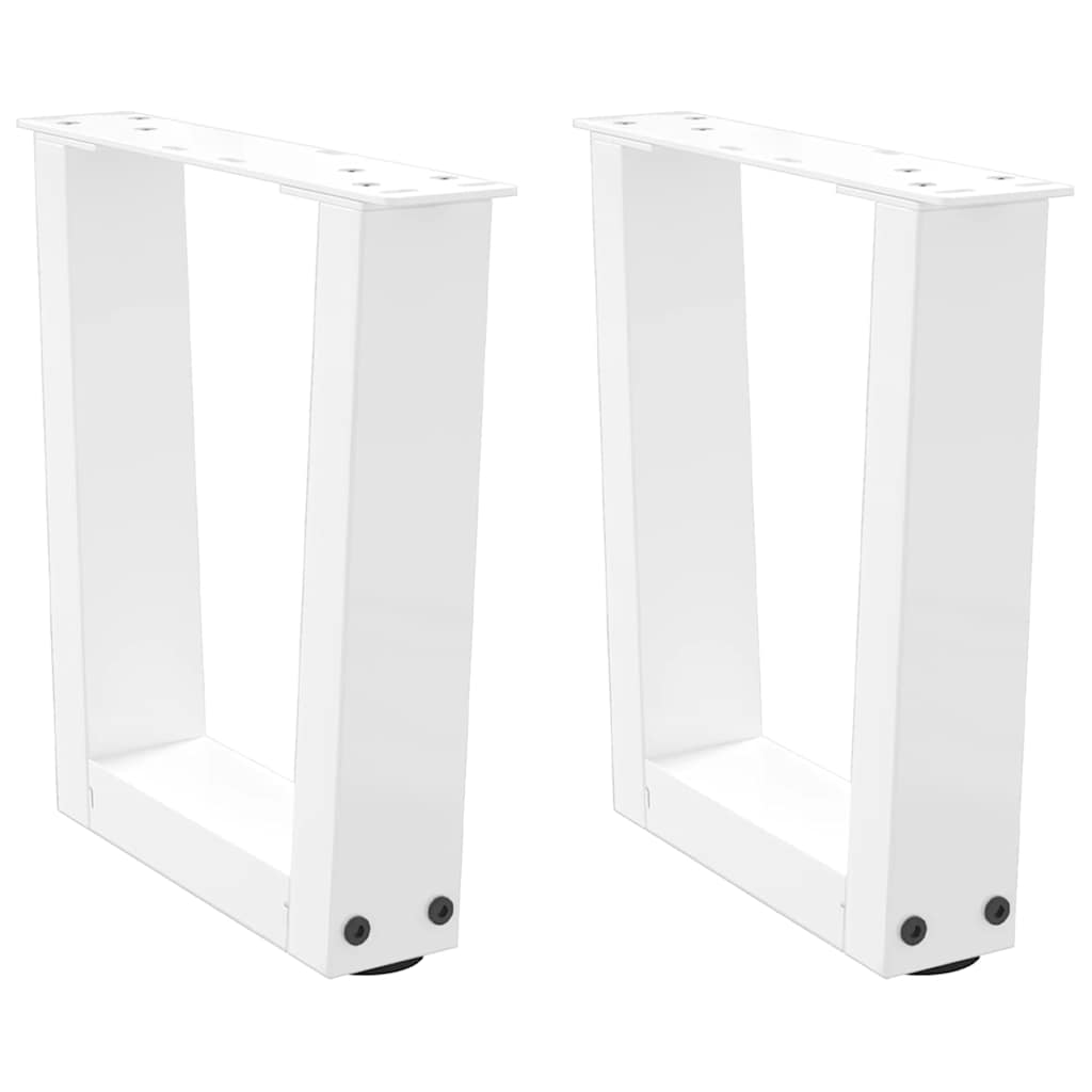 Pieds de table à manger forme V 2pcs blanc 30x(30-31,3)cm acier Pieds de table vidaXL