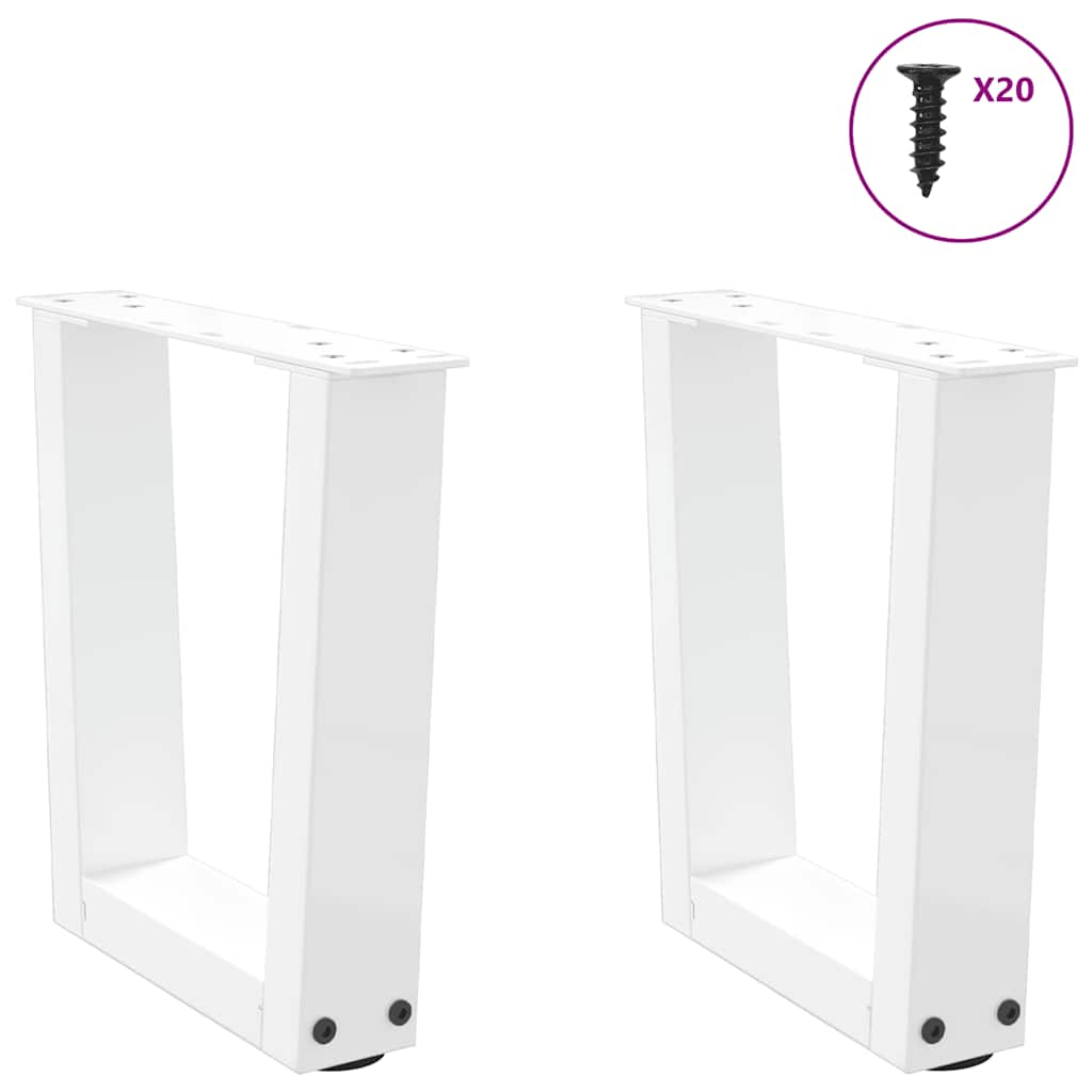 Pieds de table à manger forme V 2pcs blanc 40x(30-31,3)cm acier Pieds de table vidaXL