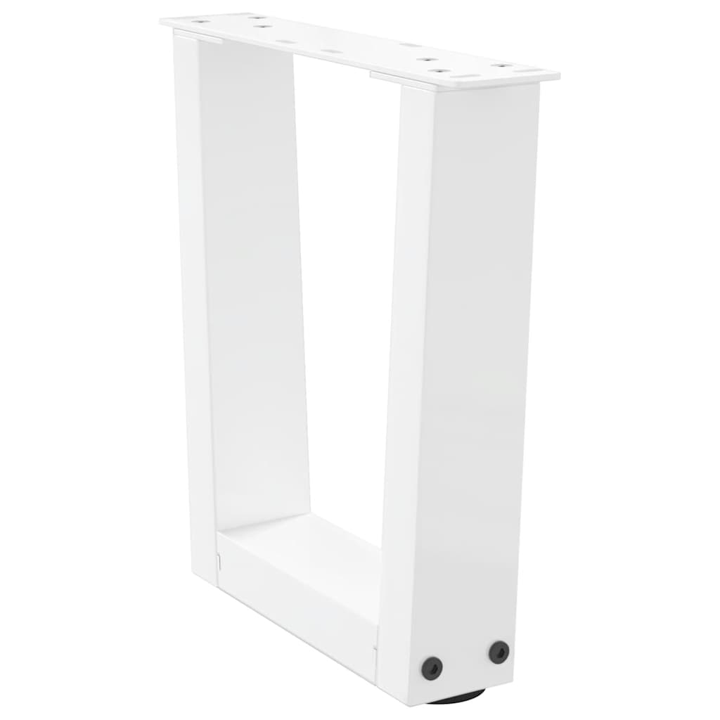 Pieds de table à manger forme V 2pcs blanc 40x(30-31,3)cm acier Pieds de table vidaXL