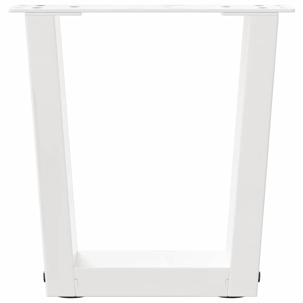 Pieds de table à manger forme V 2pcs blanc 40x(30-31,3)cm acier Pieds de table vidaXL