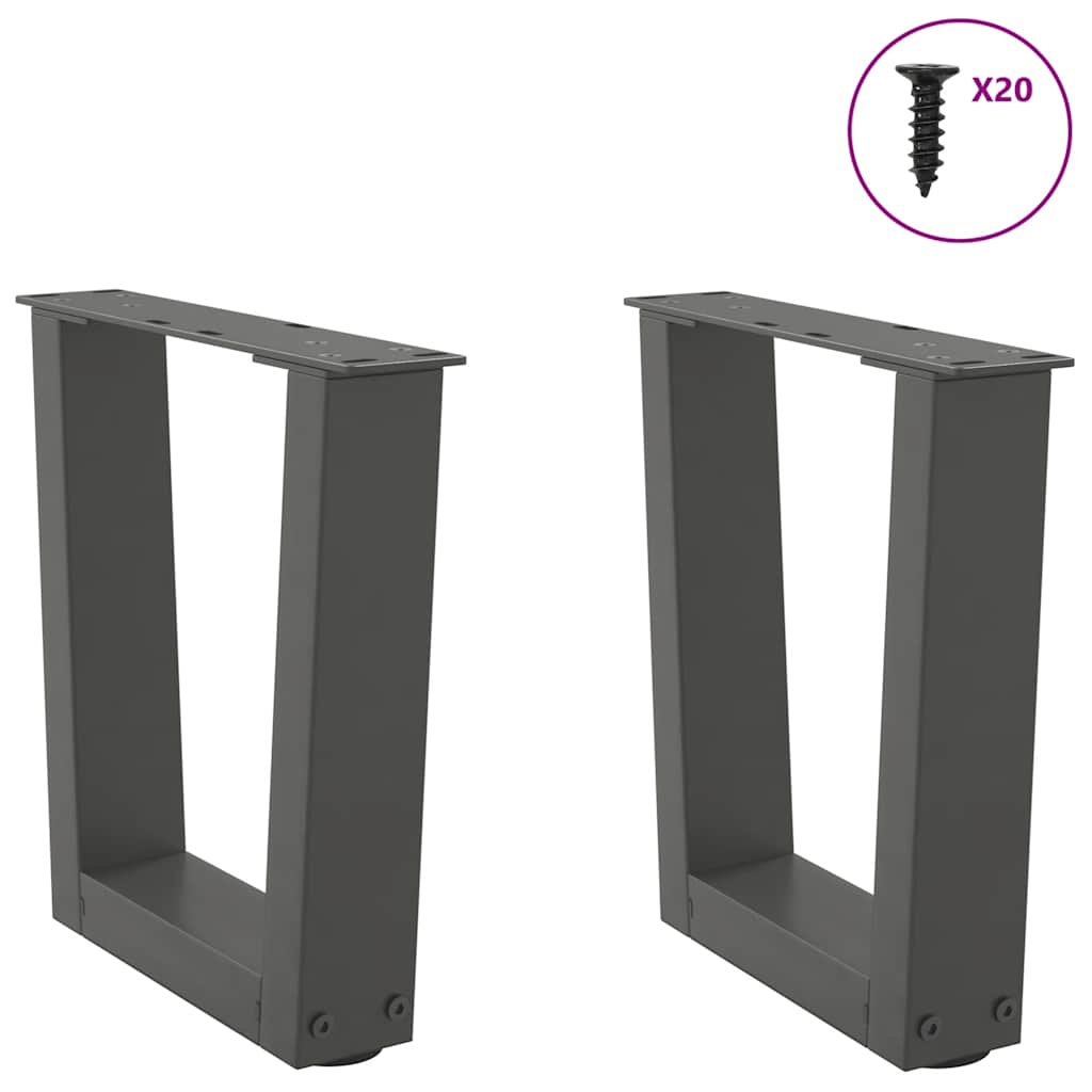 Pieds de table à manger forme V 2 pcs anthracite 40x(30-31,3)cm Pieds de table vidaXL