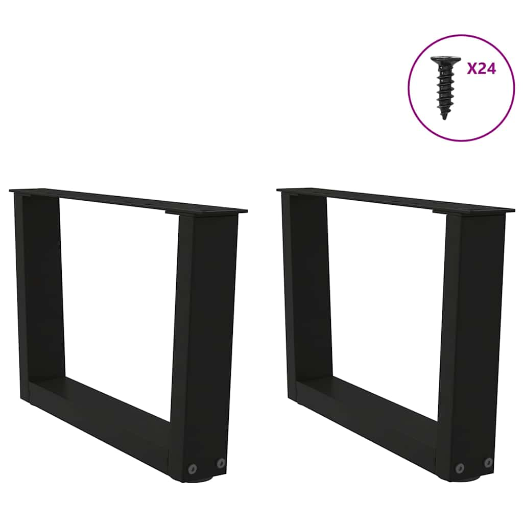 Pieds de table à manger forme V 2 pcs noir 50x(30-31,3)cm acier Pieds de table vidaXL