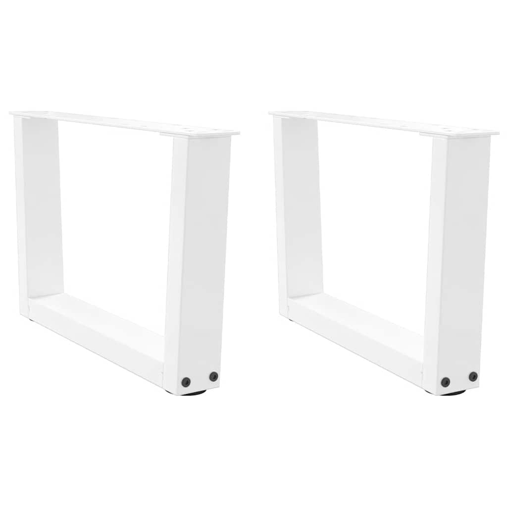 Pieds de table à manger forme V 2pcs blanc 50x(30-31,3)cm acier Pieds de table vidaXL