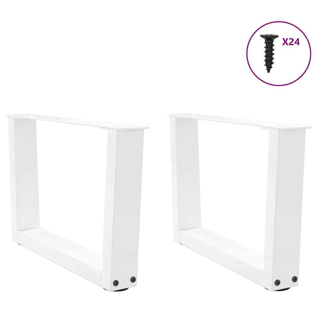 Pieds de table à manger forme V 2pcs blanc 50x(30-31,3)cm acier Pieds de table vidaXL