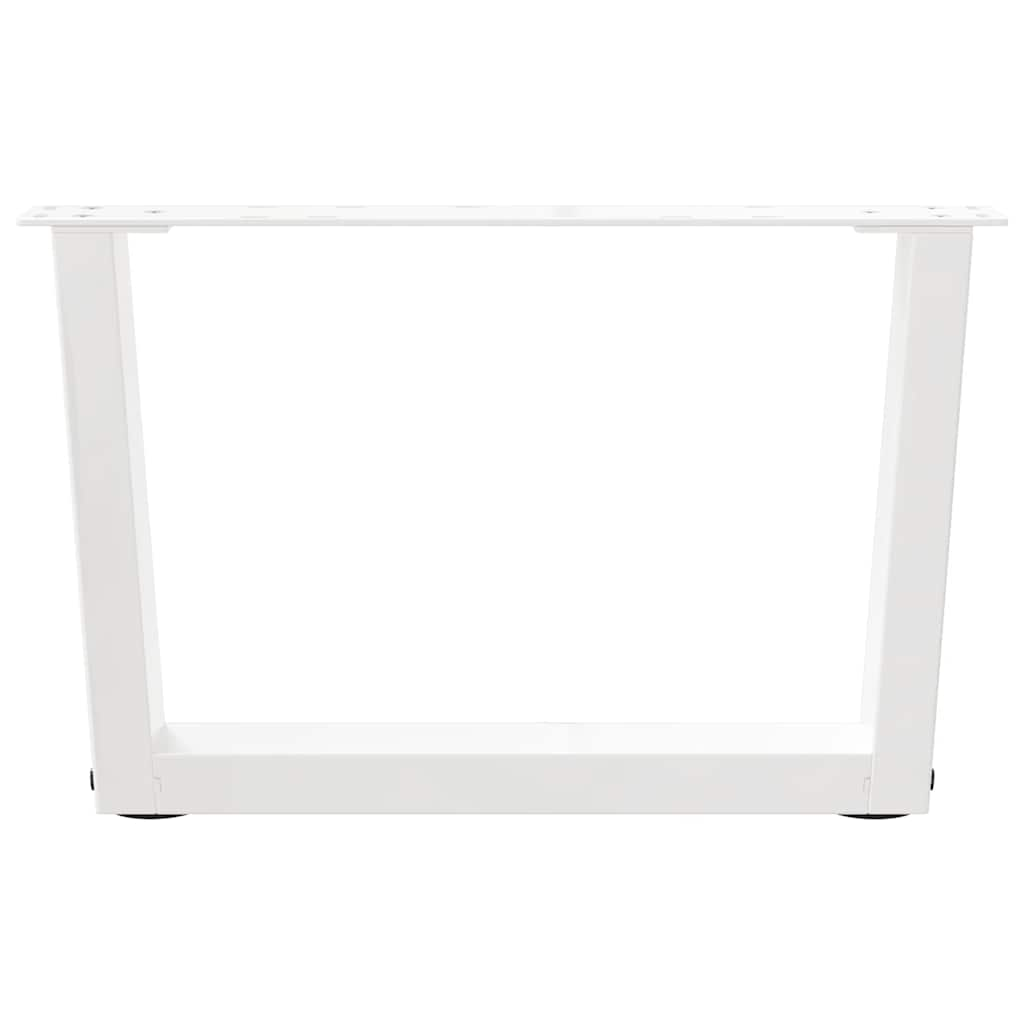 Pieds de table à manger forme V 2pcs blanc 50x(30-31,3)cm acier Pieds de table vidaXL