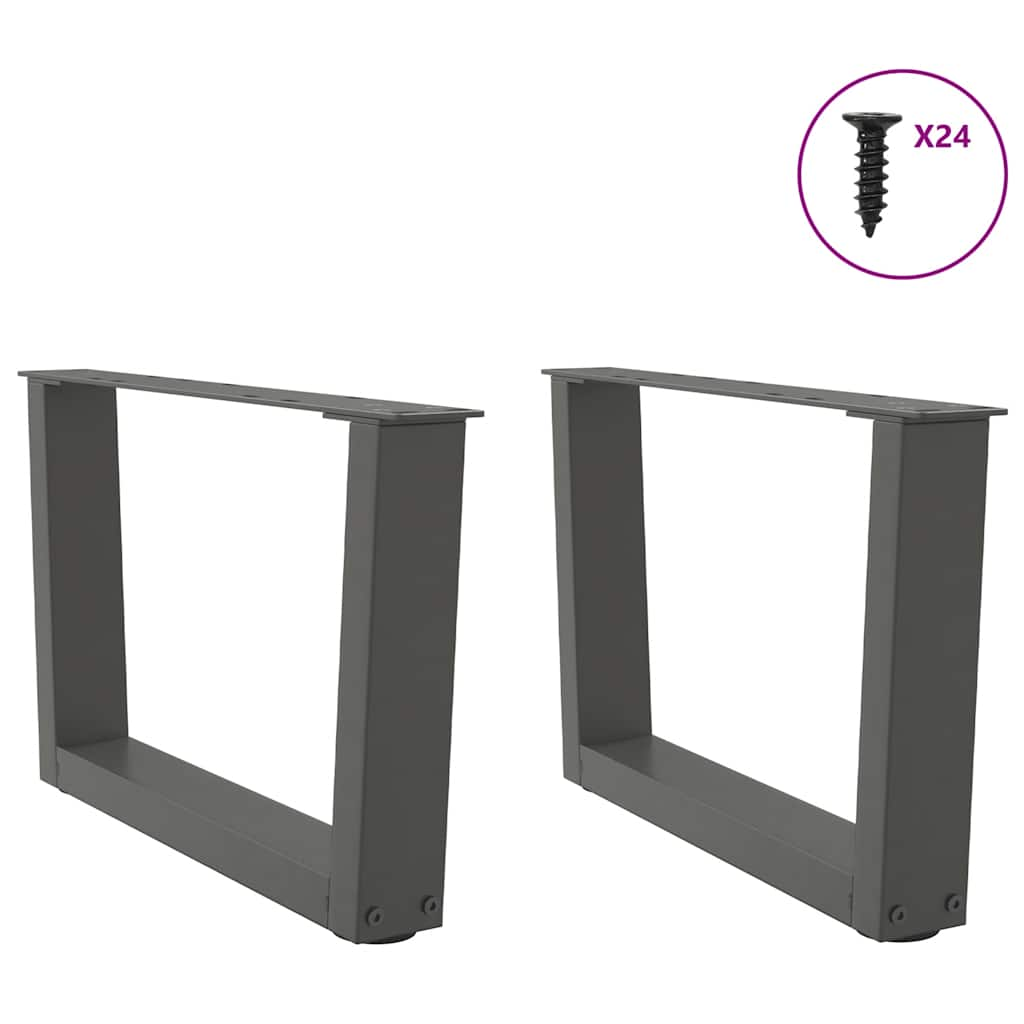 Pieds de table à manger forme V 2 pcs anthracite 50x(30-31,3)cm Pieds de table vidaXL