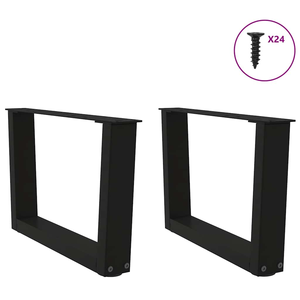 Pieds de table à manger forme V 2 pcs noir 60x(30-31,3)cm acier Pieds de table vidaXL