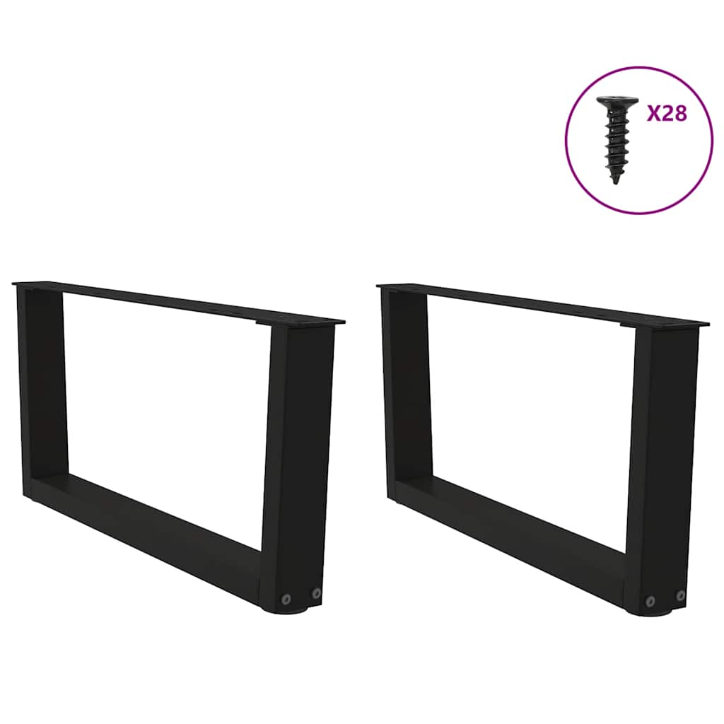 Pieds de table à manger forme V 2 pcs noir 70x(30-31,3)cm acier Pieds de table vidaXL