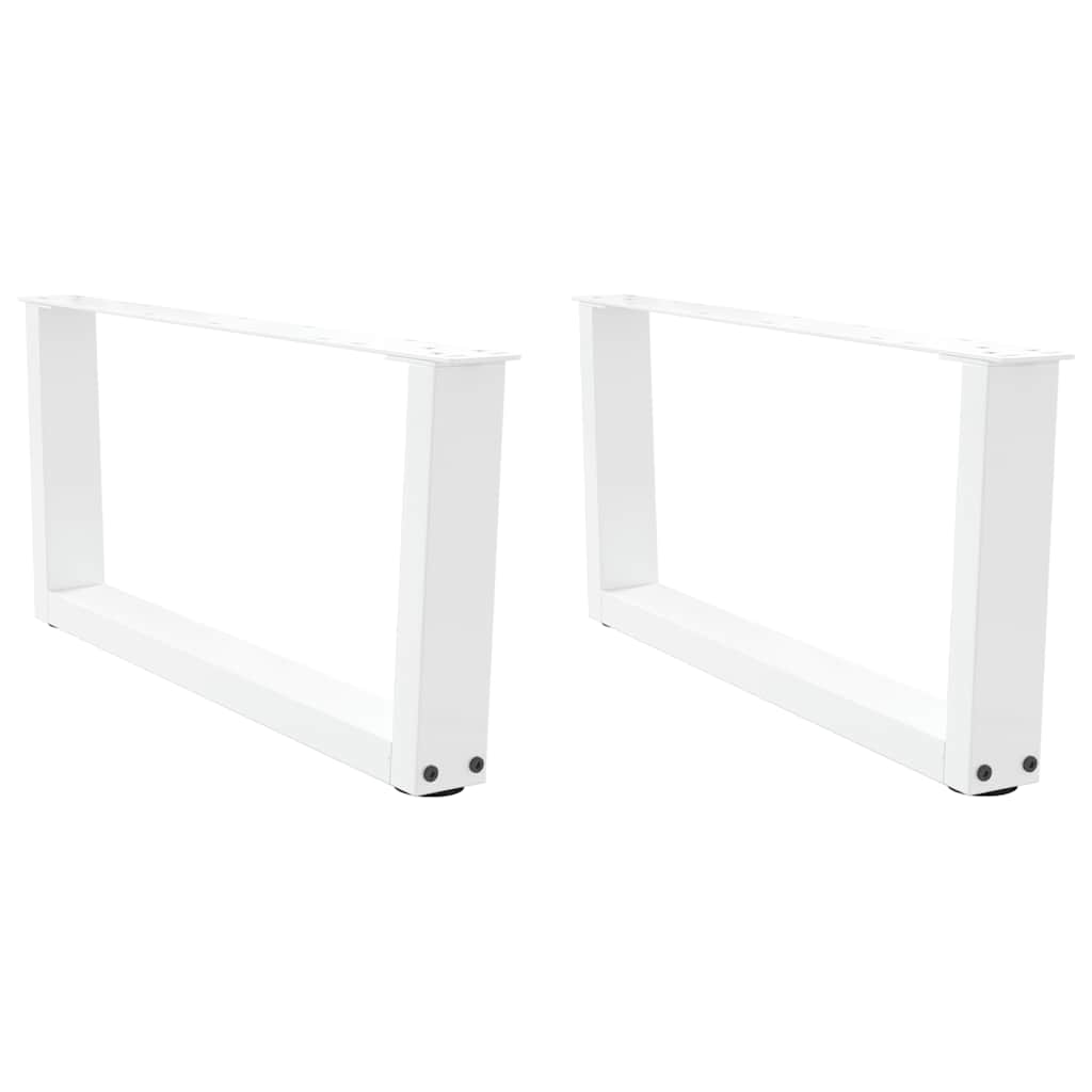 Pieds de table à manger forme V 2pcs blanc 70x(30-31,3)cm acier Pieds de table vidaXL