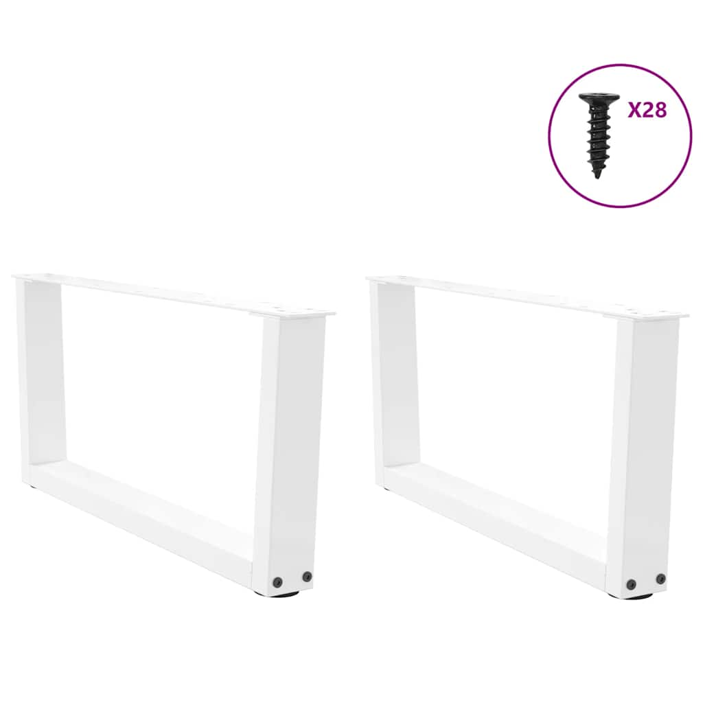 Pieds de table à manger forme V 2pcs blanc 70x(30-31,3)cm acier Pieds de table vidaXL