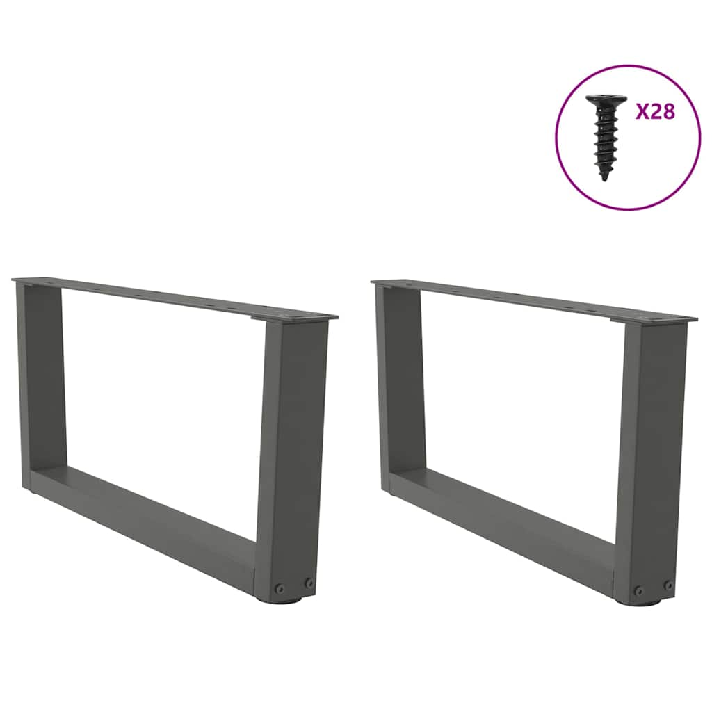 Pieds de table à manger forme V 2 pcs anthracite 70x(30-31,3)cm Pieds de table vidaXL