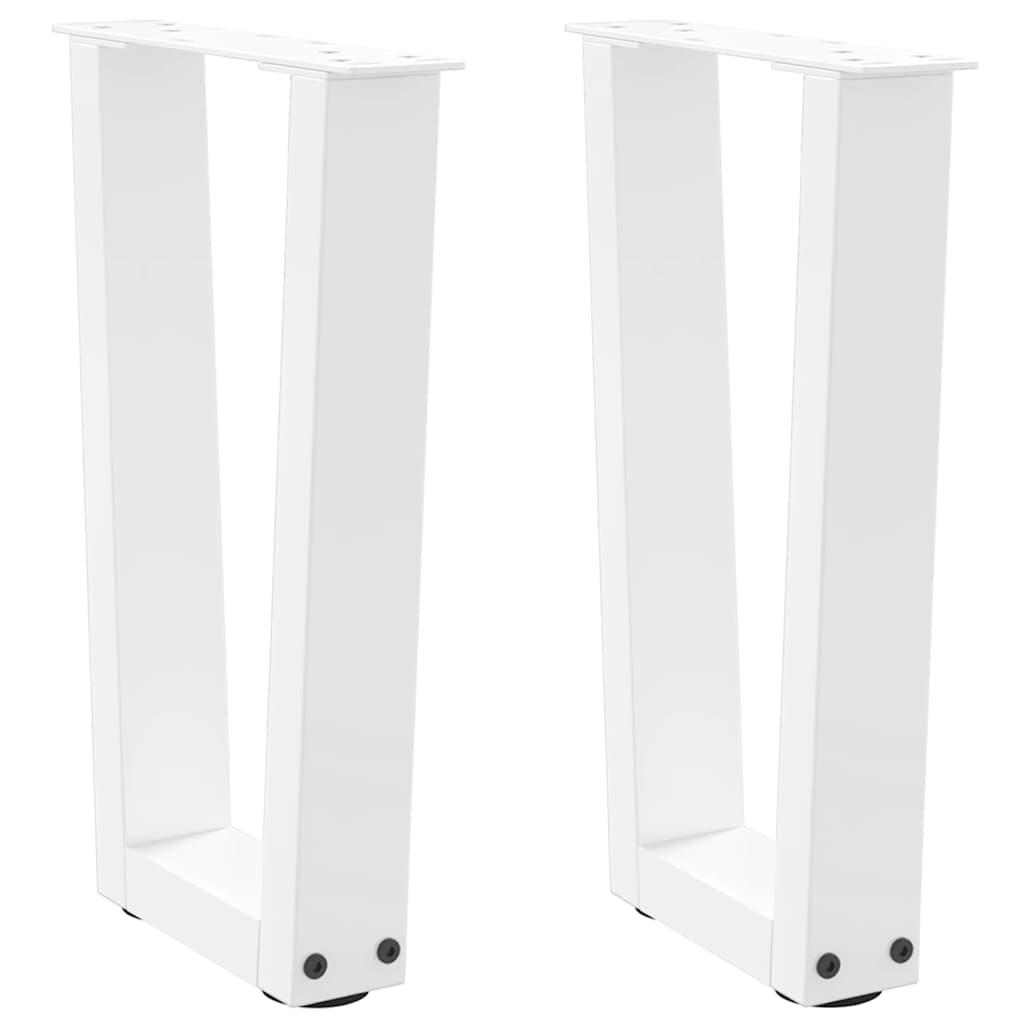 Pieds de table à manger forme de V 2 pcs blanc 28x(42-43,3) cm Pieds de table vidaXL