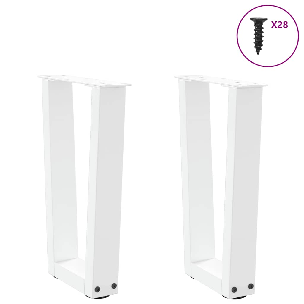 Pieds de table à manger forme de V 2 pcs blanc 28x(42-43,3) cm Pieds de table vidaXL