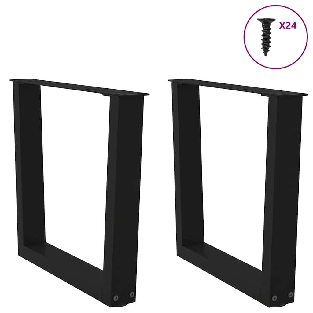 Pieds de table à manger forme V 2 pcs noir 50x(42-43,3)cm acier Pieds de table vidaXL