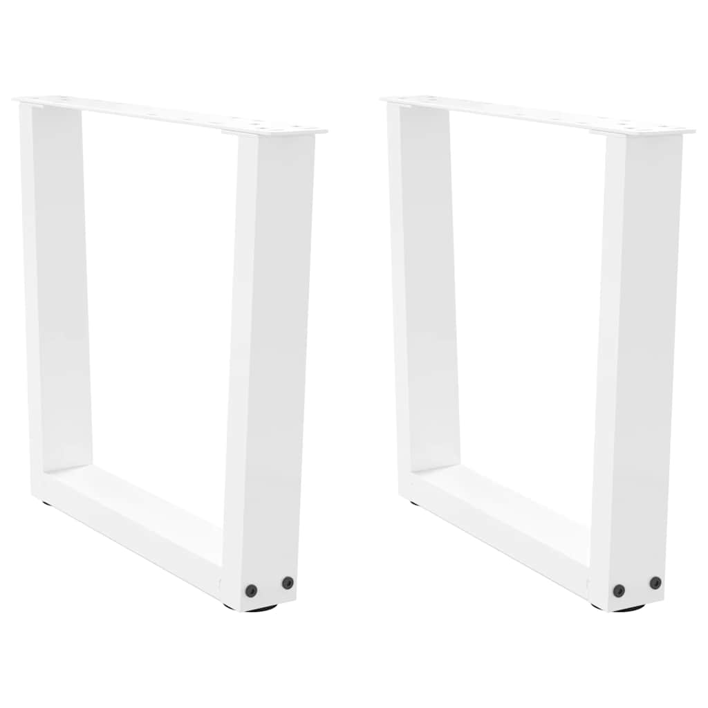 Pieds de table à manger forme V 2pcs blanc 50x(42-43,3)cm acier Pieds de table vidaXL