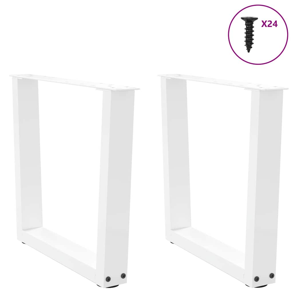 Pieds de table à manger forme V 2pcs blanc 50x(42-43,3)cm acier Pieds de table vidaXL