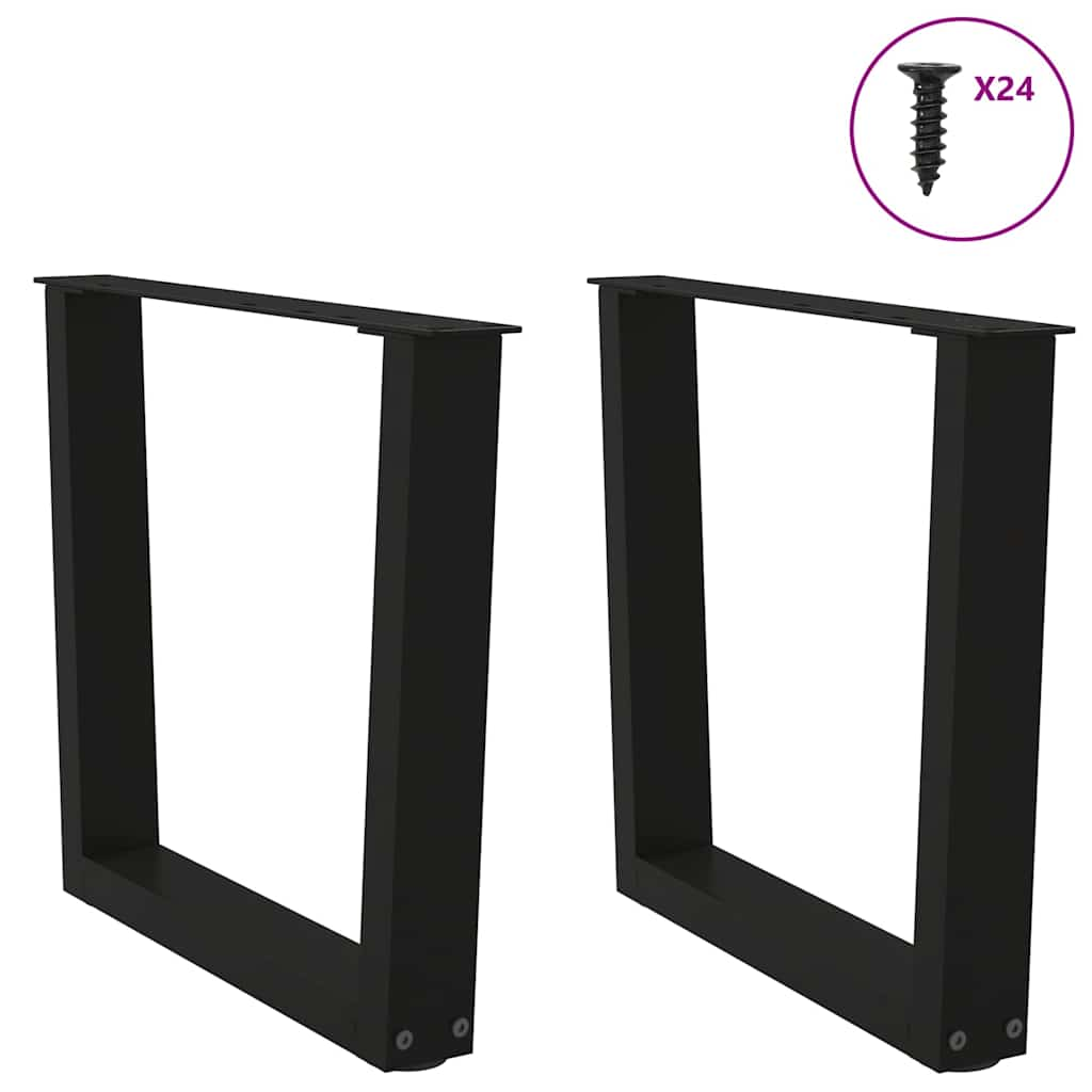 Pieds de table à manger forme V 2 pcs noir 60x(42-43,3)cm acier Pieds de table vidaXL