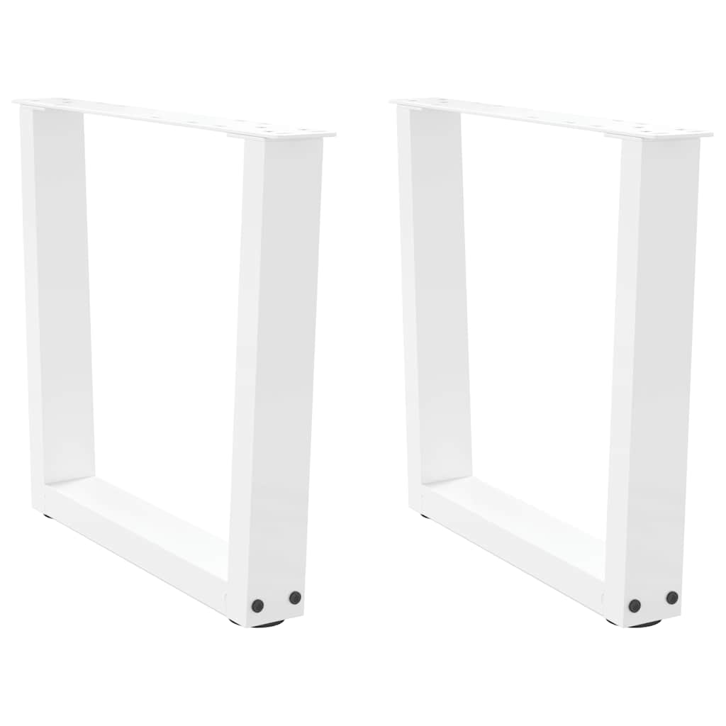 Pieds de table à manger forme V 2pcs blanc 60x(42-43,3)cm acier Pieds de table vidaXL