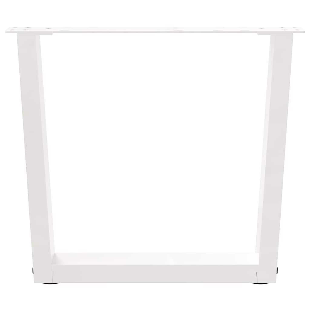 Pieds de table à manger forme V 2pcs blanc 60x(42-43,3)cm acier Pieds de table vidaXL