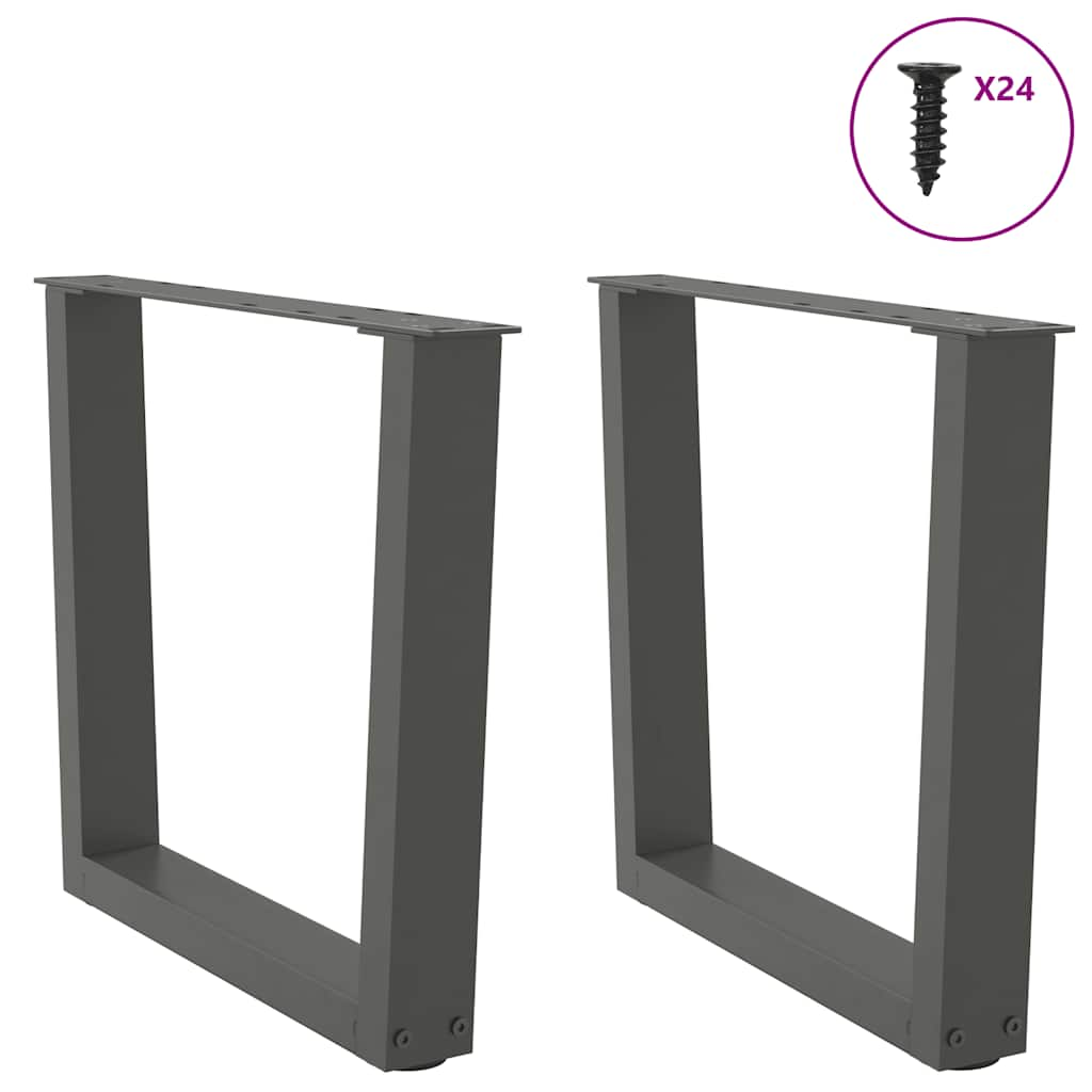 Pieds de table à manger en forme de V 2 pcs anthracite acier Pieds de table vidaXL