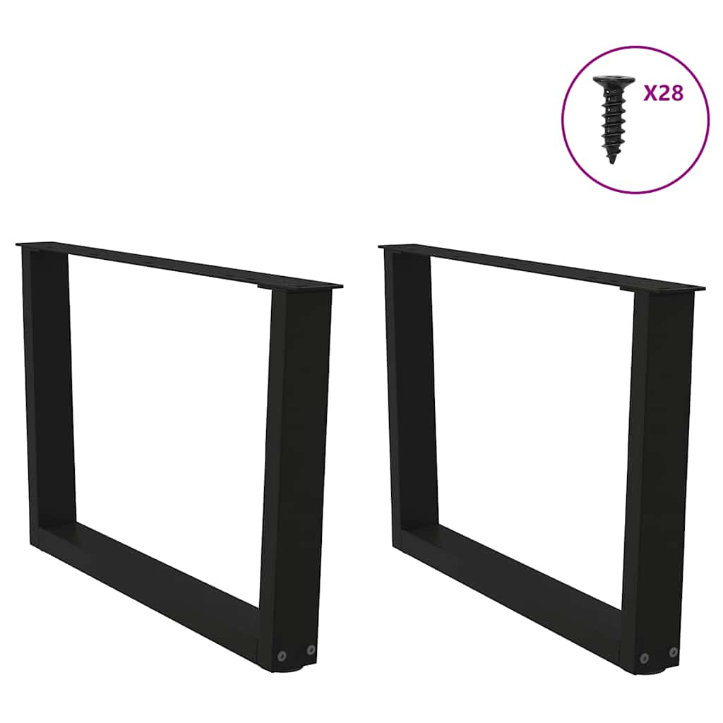 Pieds de table à manger forme V 2 pcs noir 70x(42-43,3)cm acier Pieds de table vidaXL