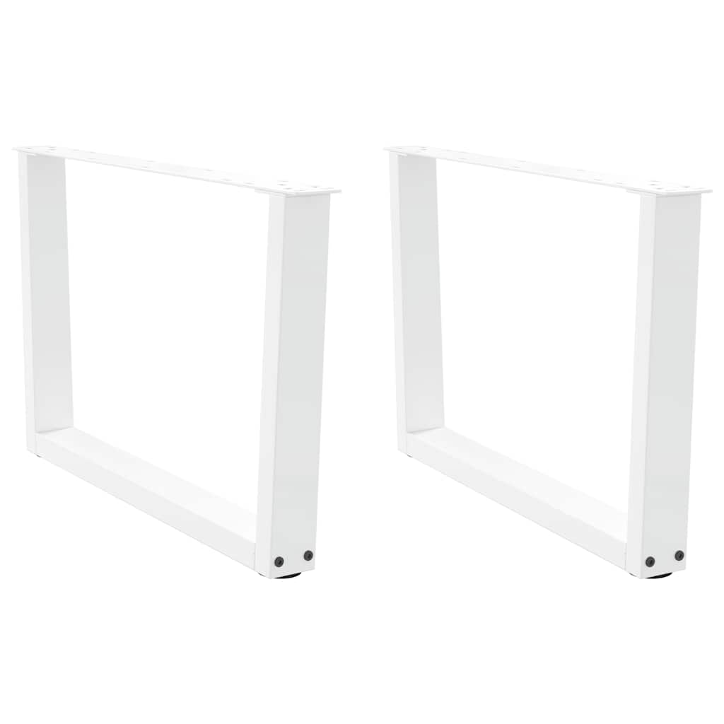 Pieds de table à manger forme V 2pcs blanc 70x(42-43,3)cm acier Pieds de table vidaXL