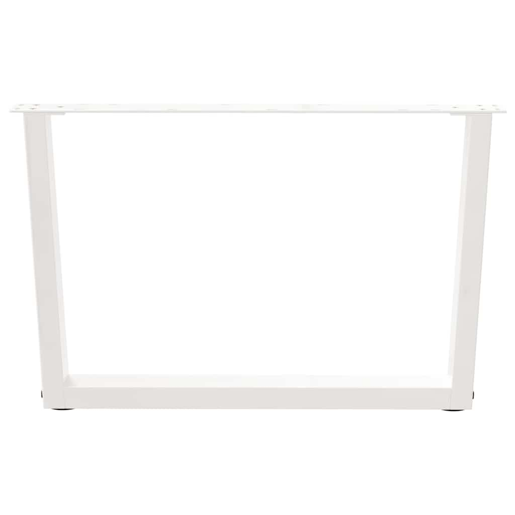 Pieds de table à manger forme V 2pcs blanc 70x(42-43,3)cm acier Pieds de table vidaXL