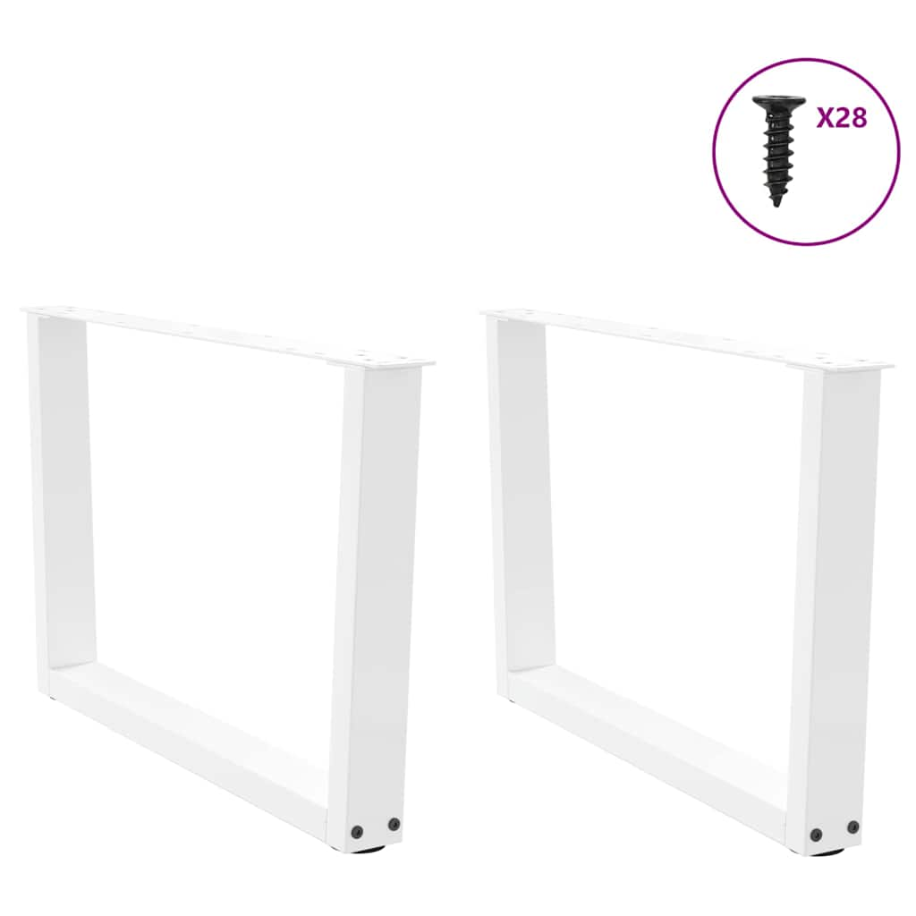 Pieds de table à manger forme V 2pcs blanc 70x(42-43,3)cm acier Pieds de table vidaXL