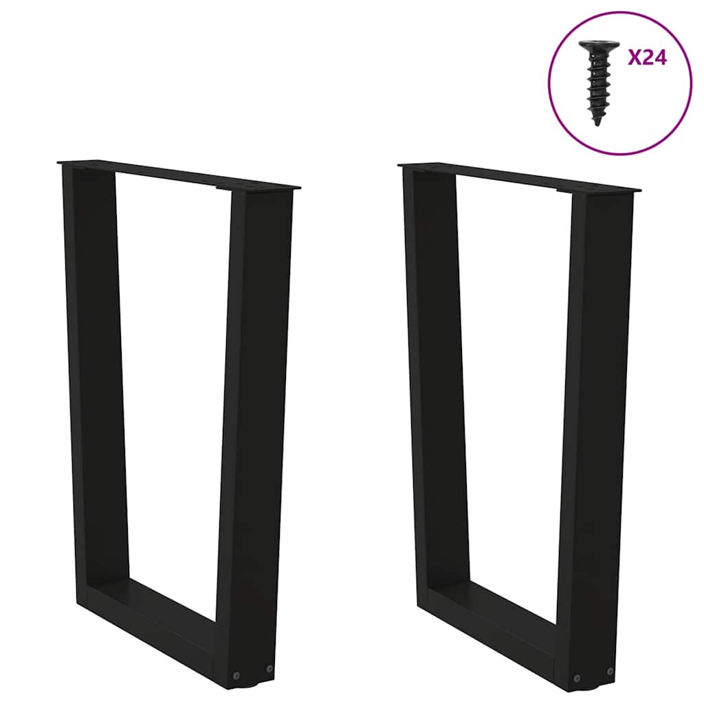 Pieds de table à manger forme de V 2 pcs noir 60x(72-73,3) cm Pieds de table vidaXL