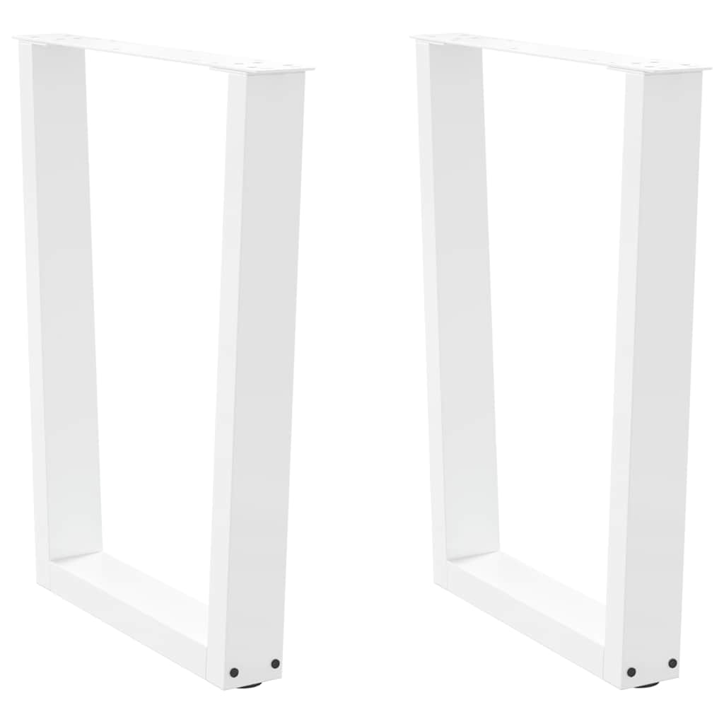 Pieds de table à manger forme V 2pcs blanc 60x(72-73,3)cm acier Pieds de table vidaXL