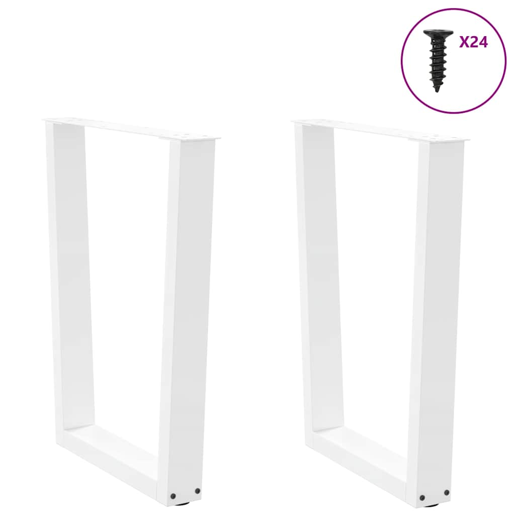 Pieds de table à manger forme V 2pcs blanc 60x(72-73,3)cm acier Pieds de table vidaXL