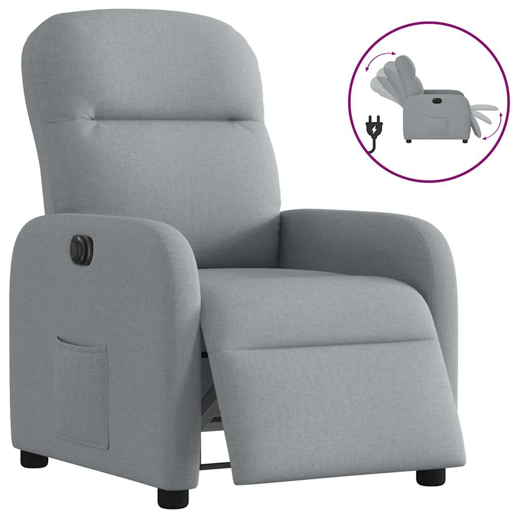 Fauteuil inclinable électrique Gris clair Tissu - Xios Store SNC