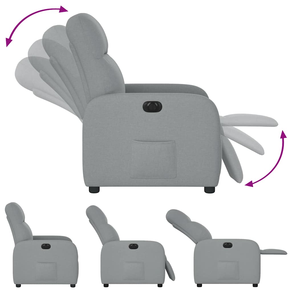 Fauteuil inclinable électrique Gris clair Tissu - Xios Store SNC