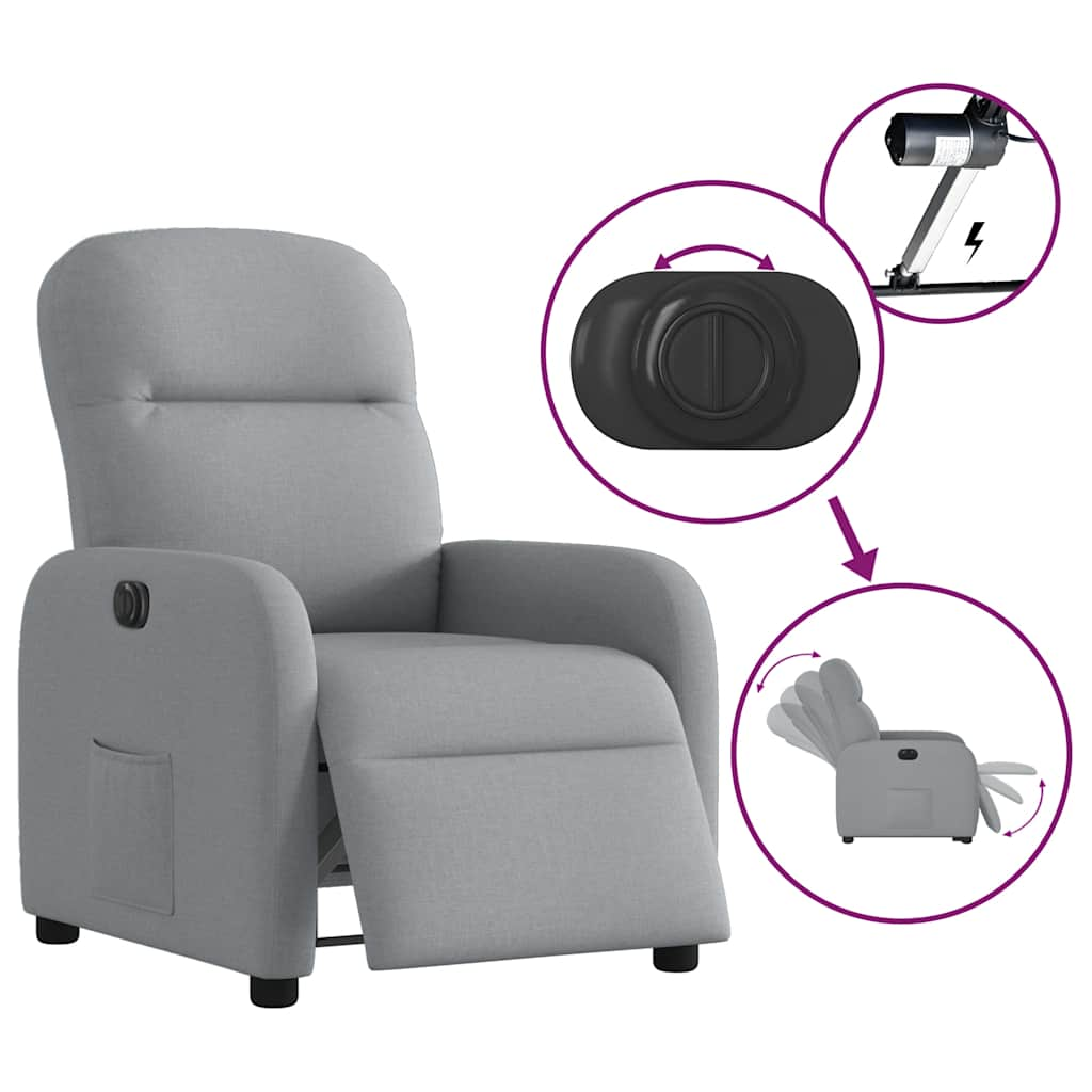 Fauteuil inclinable électrique Gris clair Tissu - Xios Store SNC