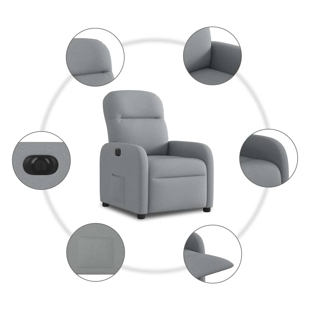 Fauteuil inclinable électrique Gris clair Tissu - Xios Store SNC