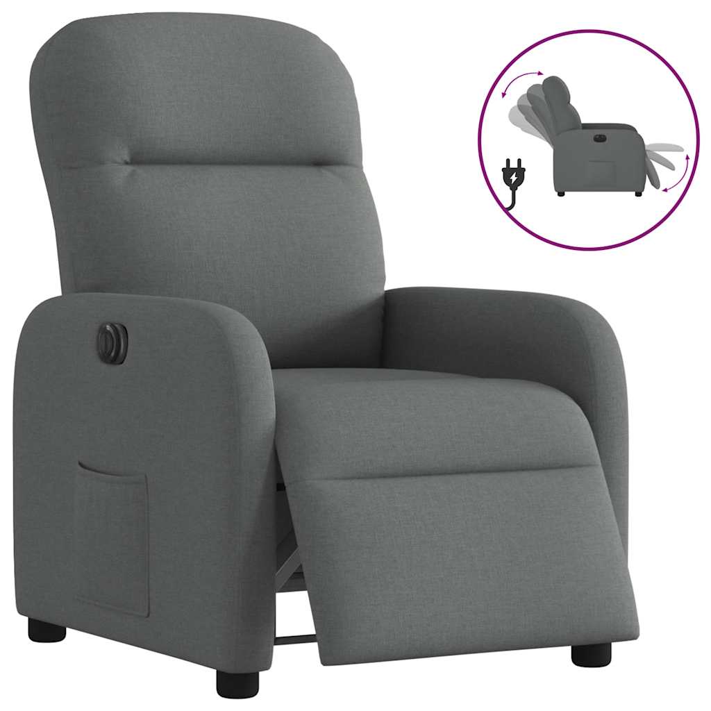 Fauteuil inclinable électrique Gris foncé Tissu - Xios Store SNC