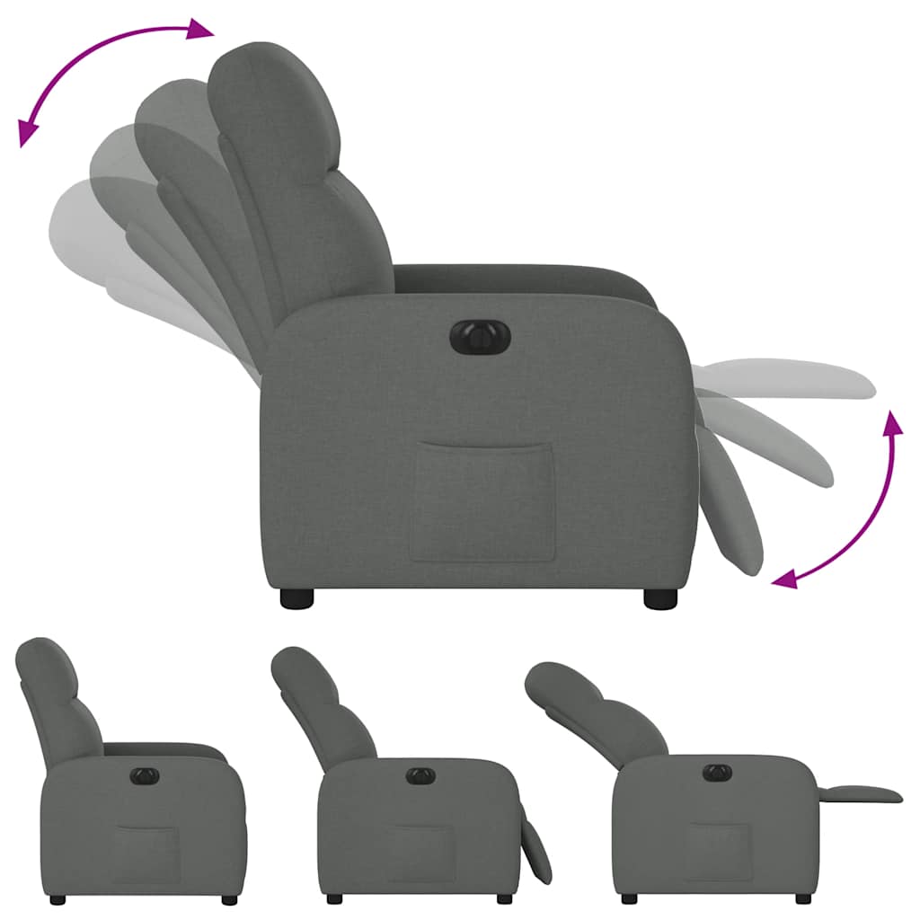 Fauteuil inclinable électrique Gris foncé Tissu - Xios Store SNC